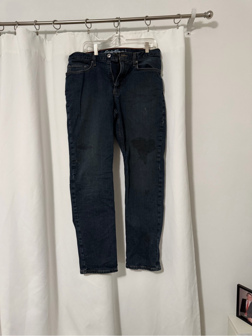 Eddie Bauer Dark Blue Straight Leg Jeans flannel lined